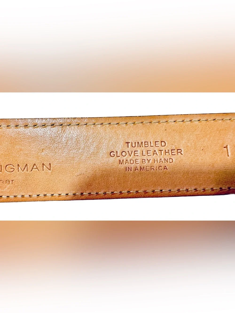 Martin Dingman Countrywear Mens 40 Black Tumbled Glove Leather Gold Buckle Belt